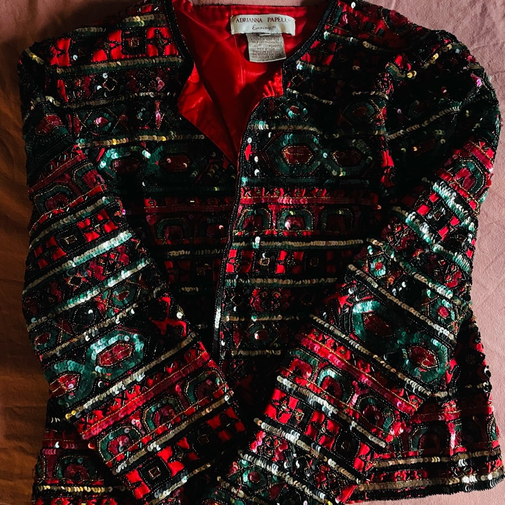 Adrianna Papell Multicolor Embellished Blazer